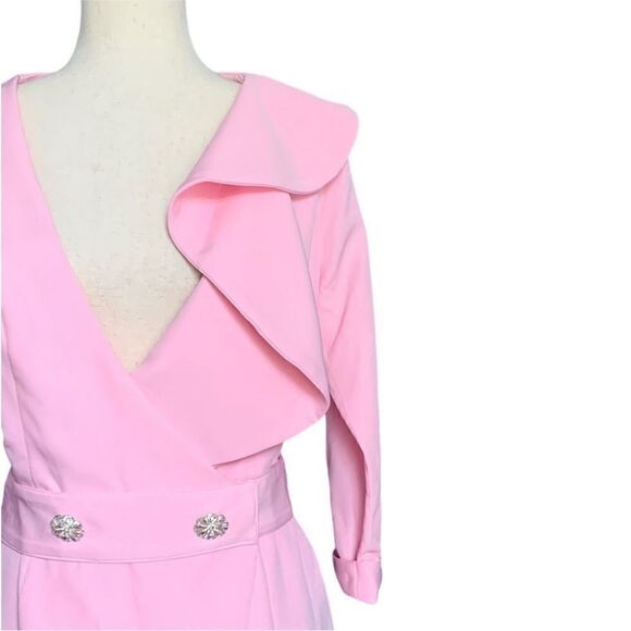 Mac Duggal 55692 Ruffled Faux Tuxedo Mini Dress - Size 10 - Picture 7 of 12